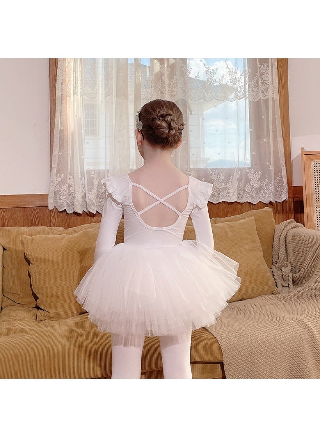 RedMapleTEK Girls Ballet Dresses Leotards with Skirt Dance Dress Long sleeve Ballerina Tutu Outfit Cotton Dress Ballet Skirt Mini Skirt Princess Dresses Dance Wear Clothes for Little Girl - Image 5