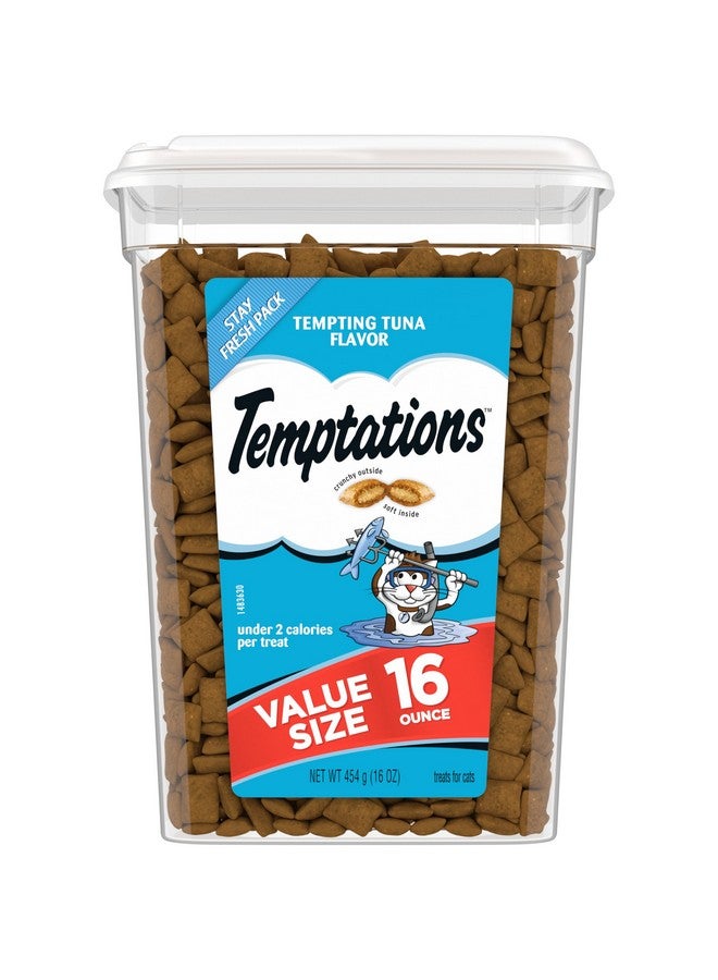تيمبتيشنز مكافآت القطط الكلاسيكية المقرمشة والناعمة بنكهة التونة المغرية، عبوة 16 أونصة - Image 1
