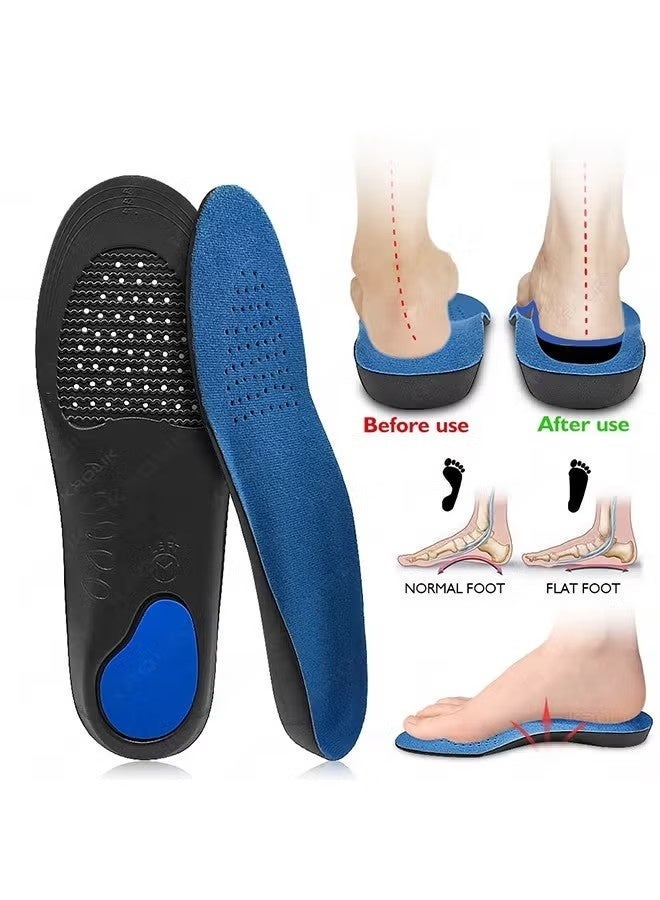 Orthotic Insoles for Flat Feet, Arch Support for Men and Women, Pain Relief for Plantar Fasciitis, Heel, Ankle(L EU:44-47) - Image 1