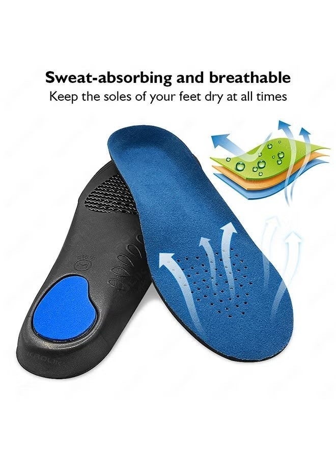 Orthotic Insoles for Flat Feet, Arch Support for Men and Women, Pain Relief for Plantar Fasciitis, Heel, Ankle(L EU:44-47) - Image 4