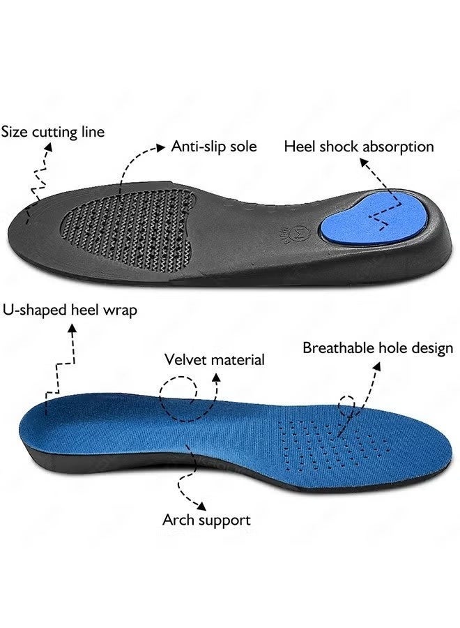 Orthotic Insoles for Flat Feet, Arch Support for Men and Women, Pain Relief for Plantar Fasciitis, Heel, Ankle(L EU:44-47) - Image 2