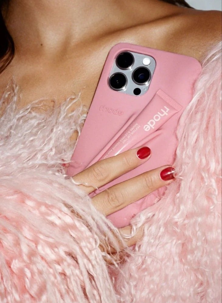 Rhode iPhone 15 Silicone Lip Holder for Cell Phone, Lip Gloss Adhesive Sleeve for Phone, Lip Holder Stick-on Phone Case, Back Stick On Holder for Rhode iPhone 15(Ribbon) - Image 3