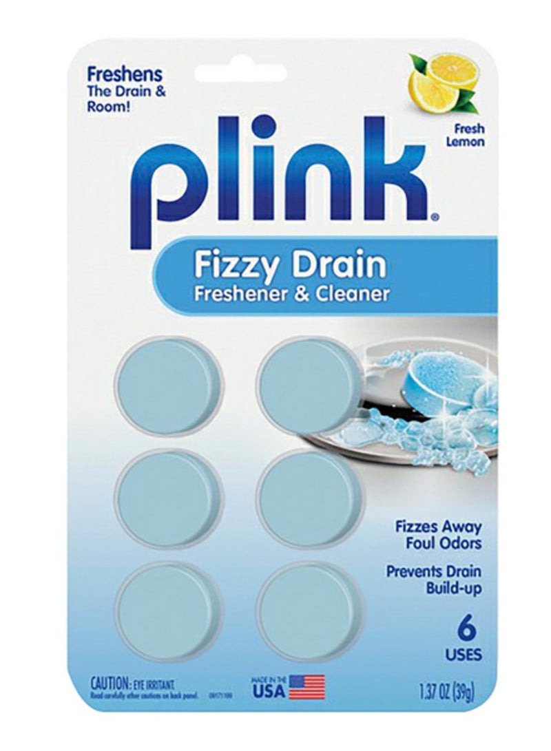 Plink 6-Piece Fresh Lemon Drain Foul Odor Freshener and Cleaner Set Blue - Image 1