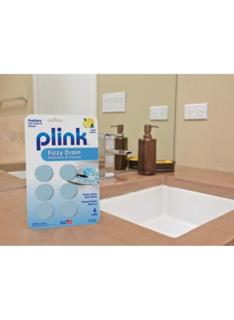 Plink 6-Piece Fresh Lemon Drain Foul Odor Freshener and Cleaner Set Blue - Image 4