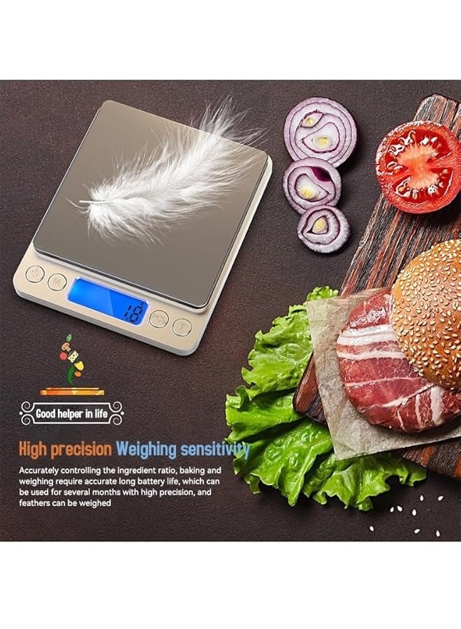 PROMASS Food Scale,Digital Kitchen Scale Weight Grams and Ounces for Food Baking,Cooking with 12 Measuring Spoons| 304 Stainless Steel|1g/0.04oz Precise Graduation| LCD Display|6 Units with Tare Function - Image 3