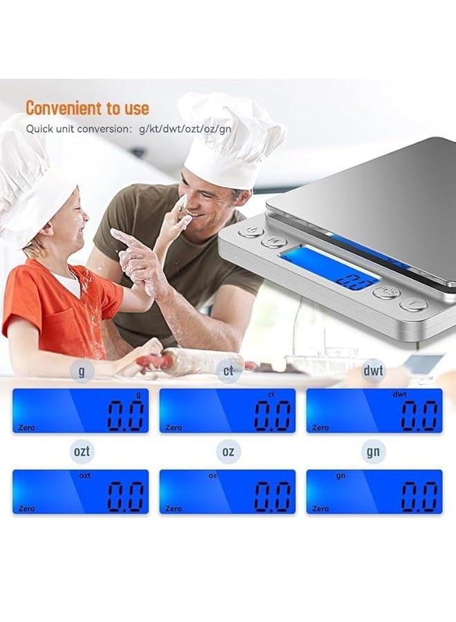 PROMASS Food Scale,Digital Kitchen Scale Weight Grams and Ounces for Food Baking,Cooking with 12 Measuring Spoons| 304 Stainless Steel|1g/0.04oz Precise Graduation| LCD Display|6 Units with Tare Function - Image 5