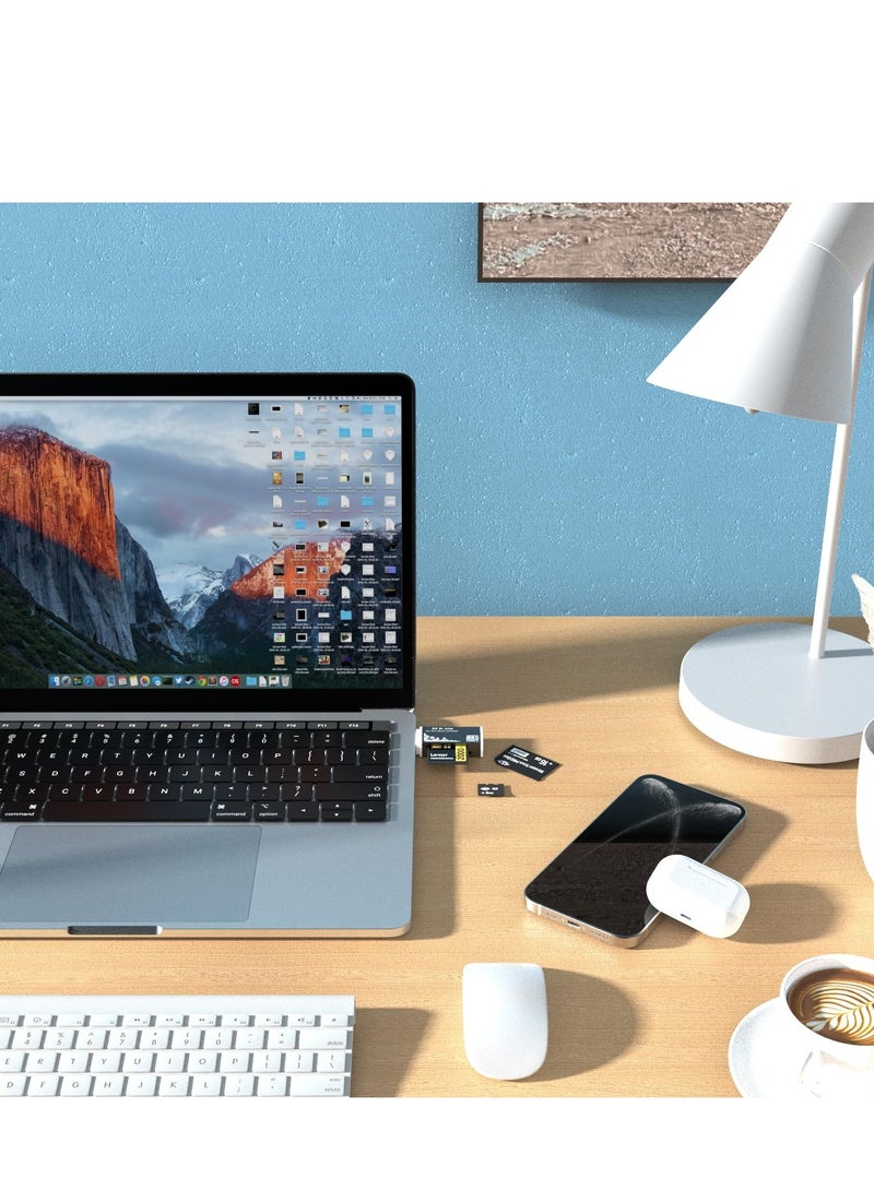 Micro SD Card Reader USB 2.0 480Mbps 4 Slot 4 in 1 USB Adapter for MS Duo Pro M2 SDXC SDHC MMC RS MMC Micro SDXC Micro SDHC and TF Card Compatible WIN XP 7 8 10 11 Mac Linux Vista - Image 5