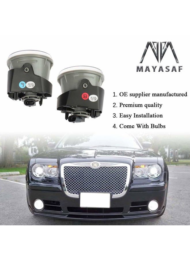 MAYASAF Clear Lens Fog Light Fog Lamp Set for Chrysler 2007-10 300/2007-09 Aspen, for Dodge 2005-09 Dakota/2007-09 Durango, for Jeep 2006-2010 Commander/2005-10 Grand Cherokee(Left+Right) - Image 3
