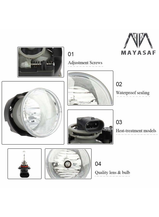 MAYASAF Clear Lens Fog Light Fog Lamp Set for Chrysler 2007-10 300/2007-09 Aspen, for Dodge 2005-09 Dakota/2007-09 Durango, for Jeep 2006-2010 Commander/2005-10 Grand Cherokee(Left+Right) - Image 4