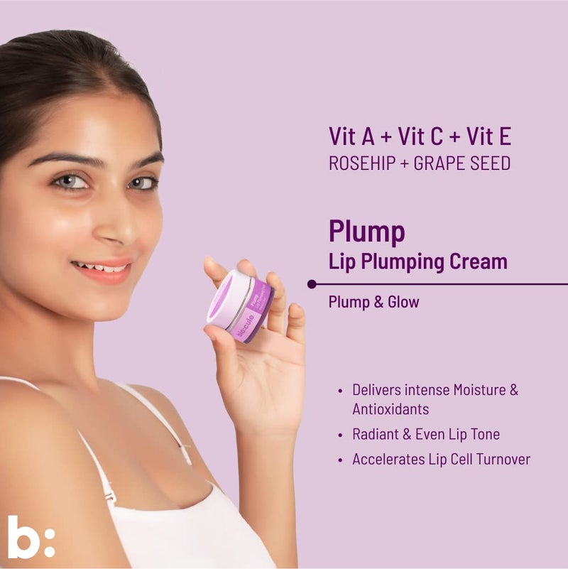 biocule Plump Lip Plumping Cream for Soft Plump Glowing Lips with Vitamin A Vitamin C Vitamin E from Rosehip Grapeseed for Men Women 100 Natural 15g - Image 2