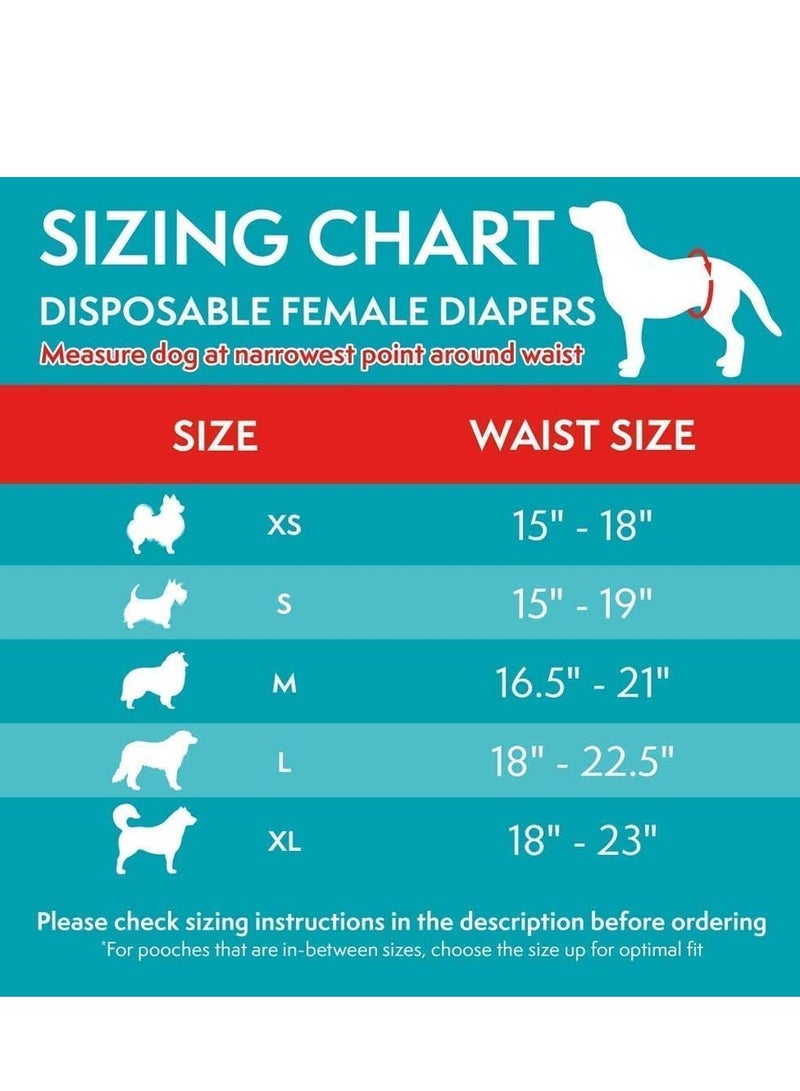 Simple Solution 12Pc Medium Improved Fit Disposable Female Dog Diapers - Image 2
