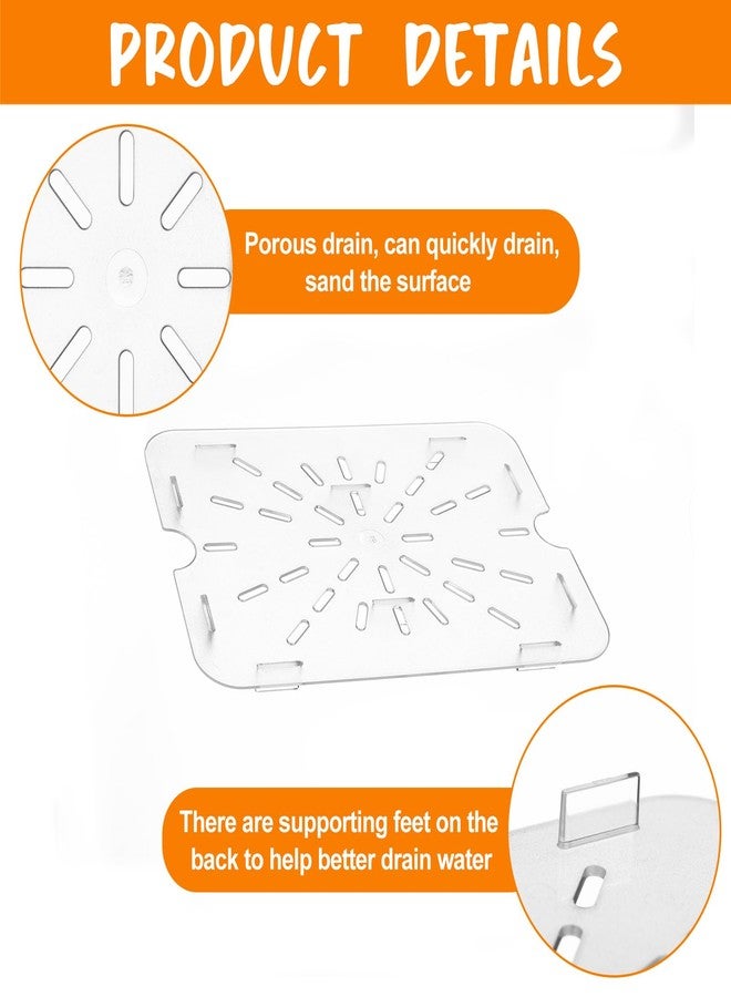 CoscosX 12-Pack Acrylic Food Drain Trays, Clear Plastic Drain Shelf for 1/2 Size Food Pans, Countertop Mount, Dishware - Image 3