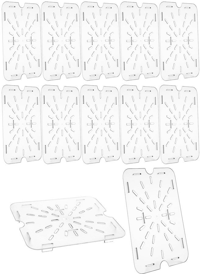 CoscosX 12-Pack Acrylic Food Drain Trays, Clear Plastic Drain Shelf for 1/2 Size Food Pans, Countertop Mount, Dishware - Image 1