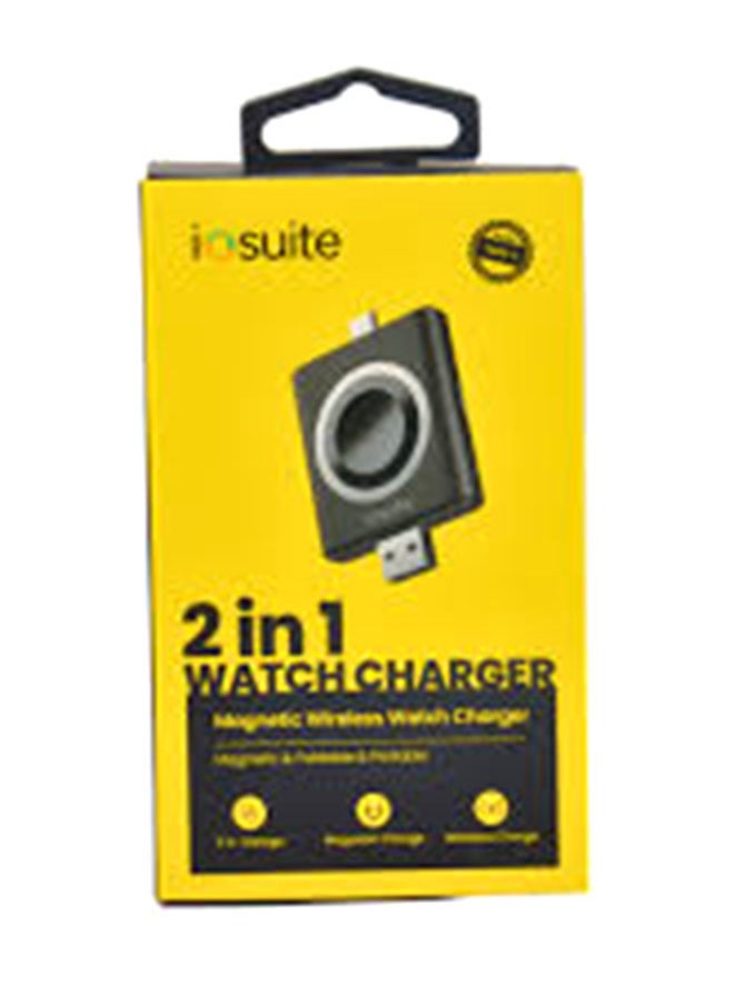 iOsuite - شاحن لاسلكي 2 في 1 بقوة 5 وات من iOsuite للساعة الذكية - Image 1