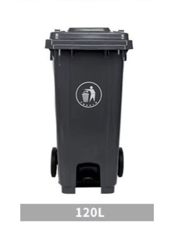 مجال العربية سلة مهملات دعسة ( 120 لتر ) لون اسود بكفرات - Image 1