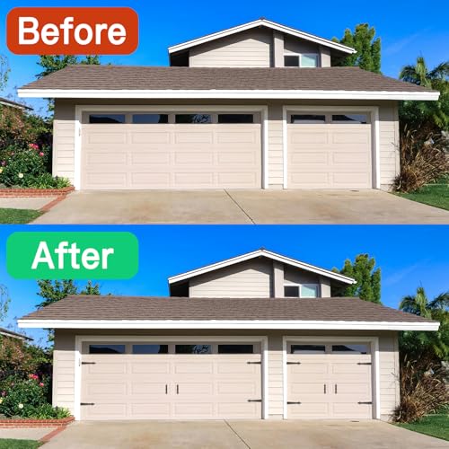 RHULKRUI Strong Magnetic Garage Door Decorative Hardware,Garage Door Magnetic Hardware with 4 Strong Magnets,Garage Door Decorative Hardware 4 Hinges+2 Handles,Second Upgrade N38 Magnet【Double Strong Magnetic】 - Image 5