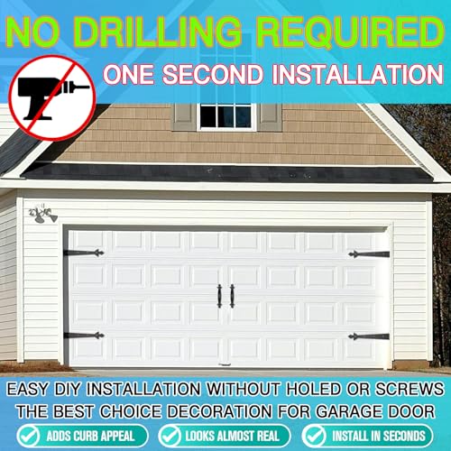 RHULKRUI Strong Magnetic Garage Door Decorative Hardware,Garage Door Magnetic Hardware with 4 Strong Magnets,Garage Door Decorative Hardware 4 Hinges+2 Handles,Second Upgrade N38 Magnet【Double Strong Magnetic】 - Image 4