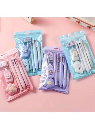 7pcs Stationery Set - Multi-Functional Writing Tools Including Gel Pen, Eraser, and 6-Color Ballpoint Pens - Perfect Office & Writing Supplies(white) - view 2