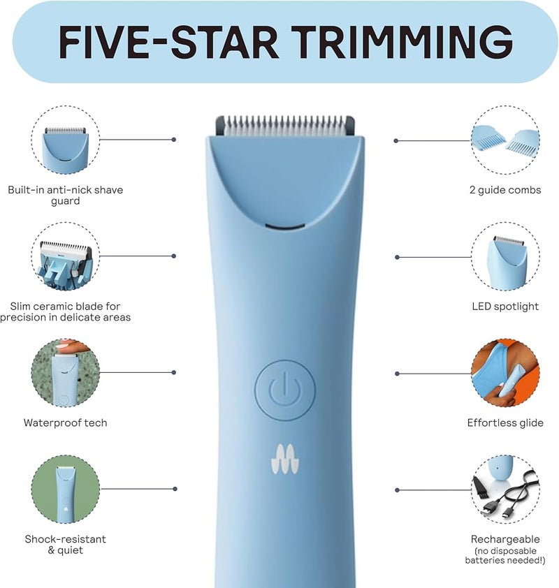 ميريديان ماكينة حلاقة كهربائية من نوع MERIDIAN Slimmer، لإزالة شعر منطقة البيكيني والمناطق الحساسة، قابلة لإعادة الشحن ومقاومة للماء، سهلة الاستخدام، مناسبة للبشرة الحساسة، هادئة ومريحة أثناء السفر - Image 2