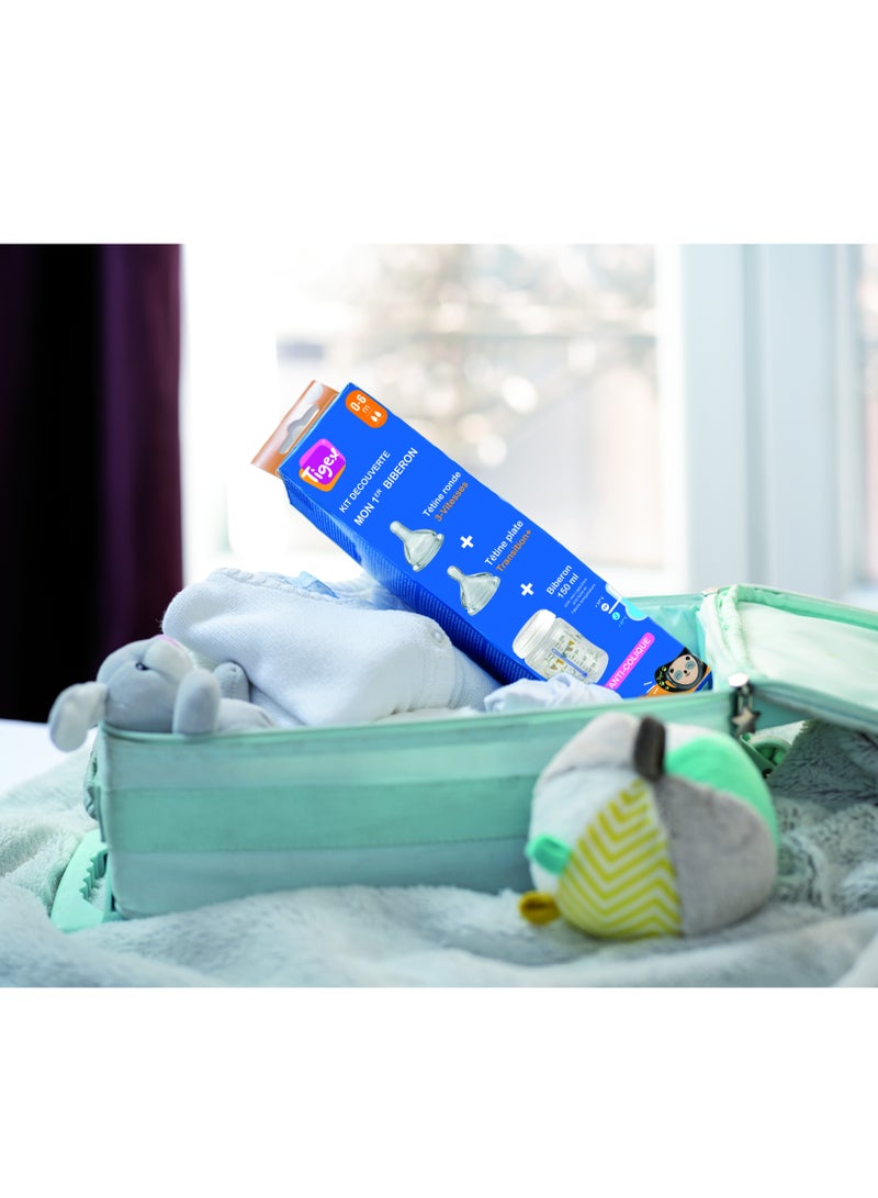 TIGEX My First Bottle Kit - Feeding Bottle, 2 Teats and Pacifier (6m+) - Image 2