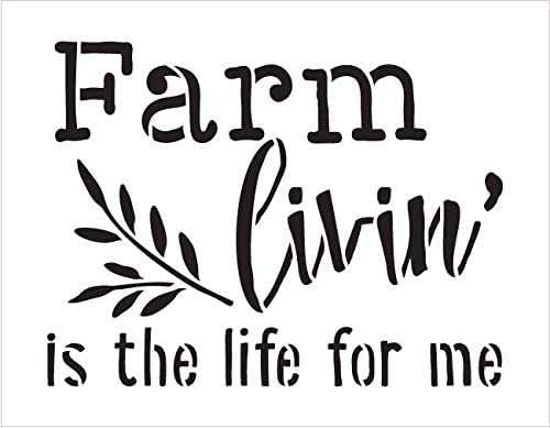 Ivana's Farm Livin' is The Life for Me - Wheat Stencil | Reusable Mylar Template | Use to Paint Wood Signs - Pallets - Walls - Pillows - DIY Country Decor - Size (9" x 7") - Image 3