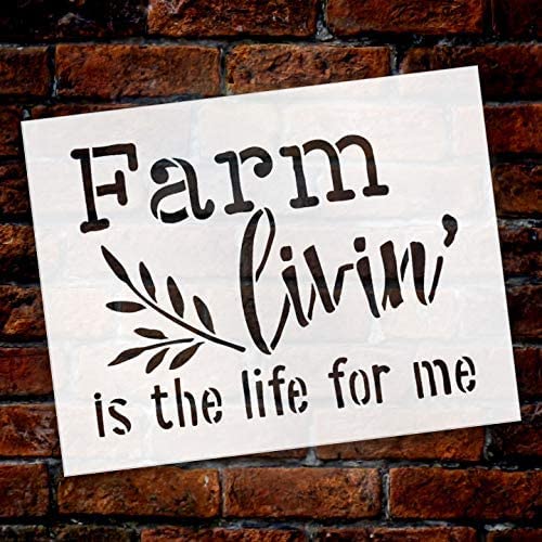 Ivana's Farm Livin' is The Life for Me - Wheat Stencil | Reusable Mylar Template | Use to Paint Wood Signs - Pallets - Walls - Pillows - DIY Country Decor - Size (9" x 7") - Image 2