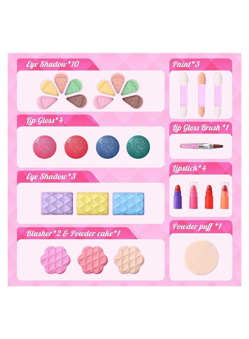 NIBEMINENT Kids Makeup Kit for Girls, Children's Kit, Bags with Mirror Makeup, Suitable Girls' Non -toxic, Washed Role -Playing Young Girls - Image 4
