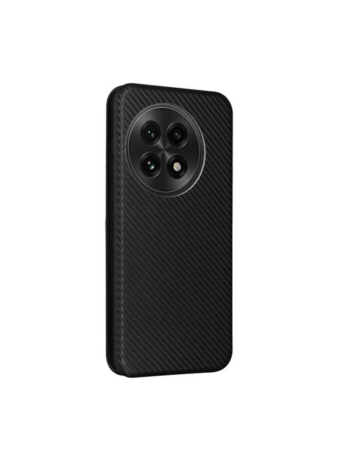 اس-توب جراب هاتف OnePlus 13 مصنوع من ألياف الكربون والجلد القابل للطي - Image 3