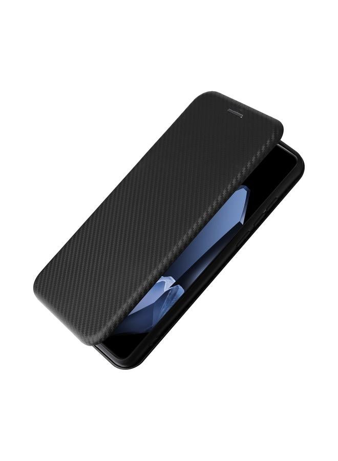 اس-توب جراب هاتف OnePlus 13 مصنوع من ألياف الكربون والجلد القابل للطي - Image 4