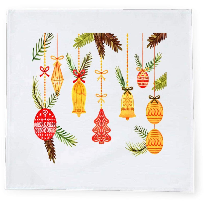 Khakee 6 Pcs Christmas Theme Tafta Silk Table Napkins 10x 10 for Xmas Decoration Christmas OrnamentsChristmas Gift npxmas113P - Image 2