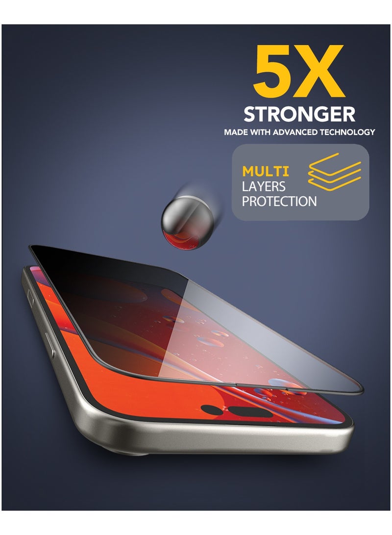 Remson Elite Guard Pro Tempered Glass Screen Protector Privacy HD 9H Hardness Full Coverage with Installation Tool Kit compatible for iPhone 16 Pro 6.3 inch - Image 3