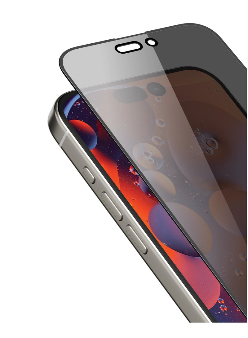 Remson Elite Guard Pro Tempered Glass Screen Protector Privacy HD 9H Hardness Full Coverage with Installation Tool Kit compatible for iPhone 16 Pro 6.3 inch - Image 1