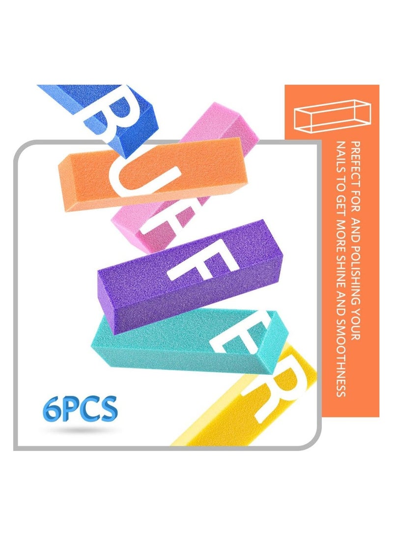 KHAJUL 12PCS Nail Files and Buffers Set for Acrylic Gel Nail and Natural Nail Double Sided Emery Boards, Professional Manicure Tools Kit, Rectangular Art Care Buffer Block Tools, 100 180 Grit(Multicolour) - Image 5