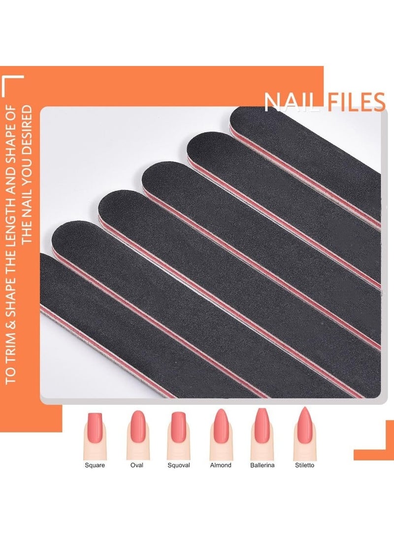 KHAJUL 12PCS Nail Files and Buffers Set for Acrylic Gel Nail and Natural Nail Double Sided Emery Boards, Professional Manicure Tools Kit, Rectangular Art Care Buffer Block Tools, 100 180 Grit(Multicolour) - Image 4