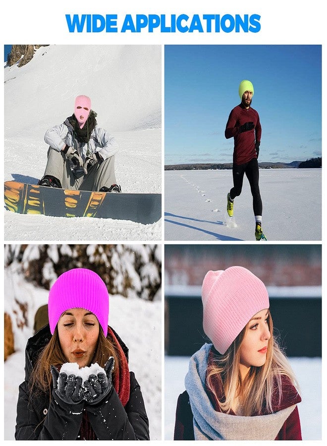 Tmflexe 2 Pieces 3-Hole Full Face Mask Cover Ski Mask Winter Balaclava Cap Knitted Face Cover for Winter Outdoor Sports - Image 5
