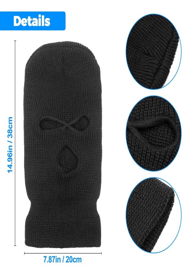 Tmflexe 2 Pieces 3-Hole Full Face Mask Cover Ski Mask Winter Balaclava Cap Knitted Face Cover for Winter Outdoor Sports - Image 2