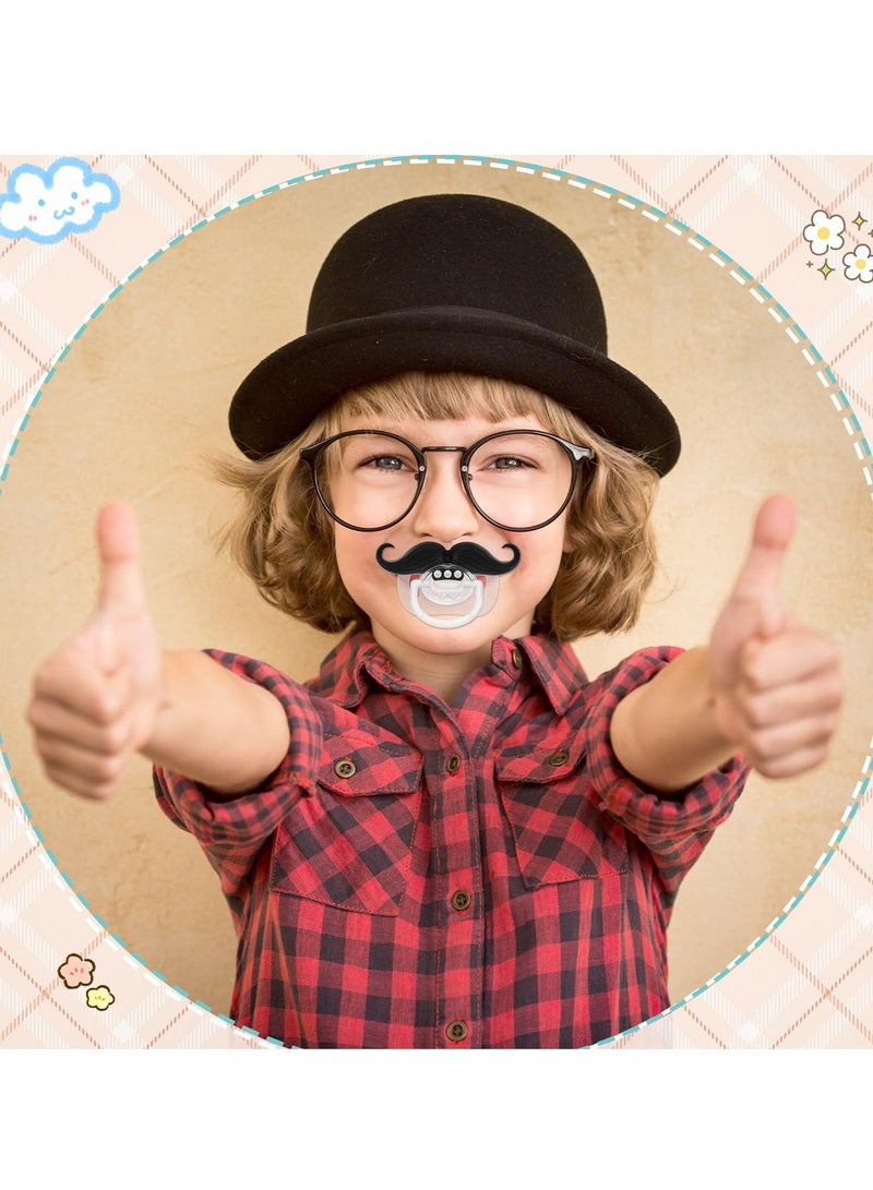 8 Pcs Mustache Baby Pacifiers for Newborns, BPA,Free Orthodontic Silicone Nipple, Cute and Funny Binkies for Infants and Toddlers - Image 5