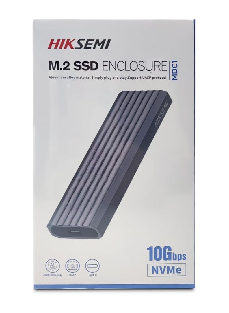 هيكسيمي حاوية HIKSEMI M.2 NVMe SSD، محول USB C 3.2 Gen 2 10Gbps M2 USB SSD، حافظة NVMe SSD من الألومنيوم بدون أدوات لمفتاح PCIe M-Key/M+B SSD مقاس 2230/2242/2260/2280، تدعم UASP Trim - Image 3