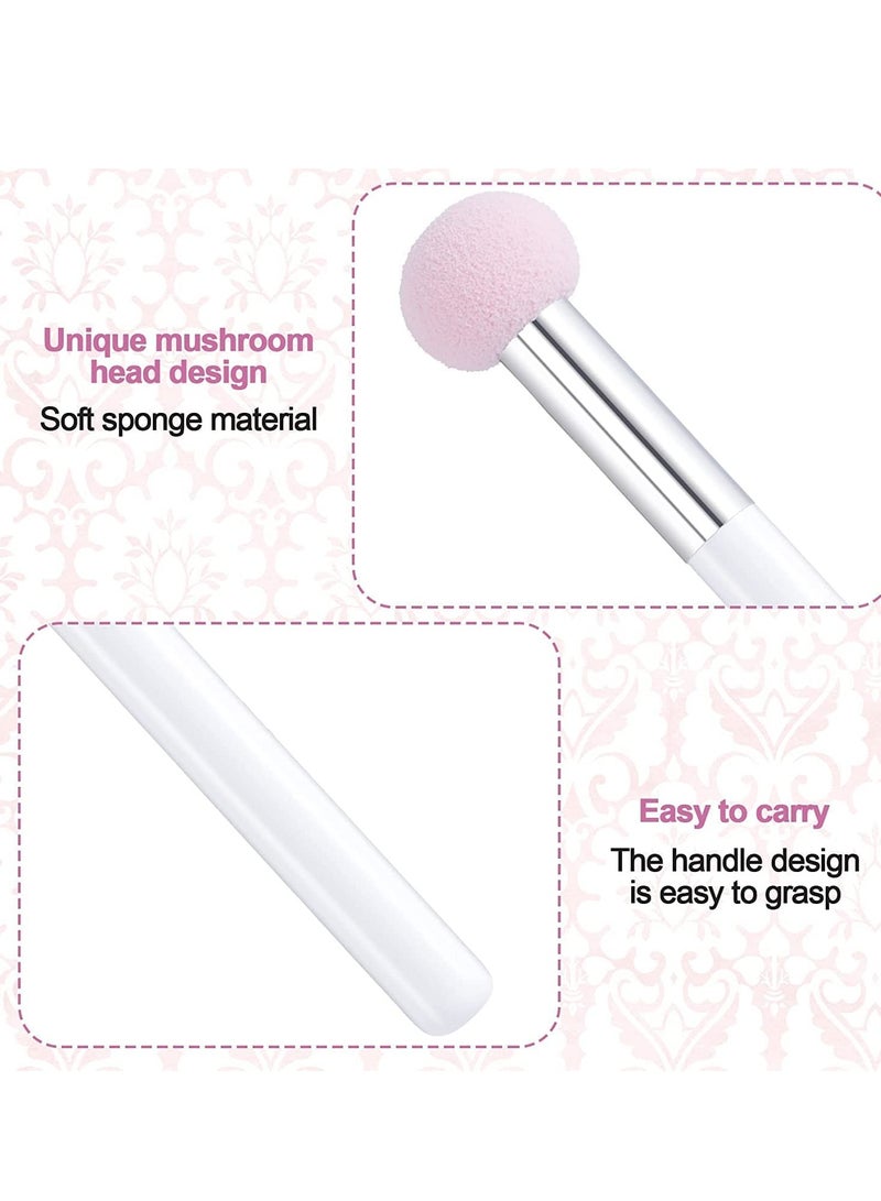 SYOSI 6pcs Sponge Makeup Applicator With Handle, Sponge Eyeshadow Applicators Makeup, Eyeshadow Sponge Brush, Cotton Eye Makeup Eyeshadow Brushes for Women Girls (4.5 inch Long) Washable  - Image 5