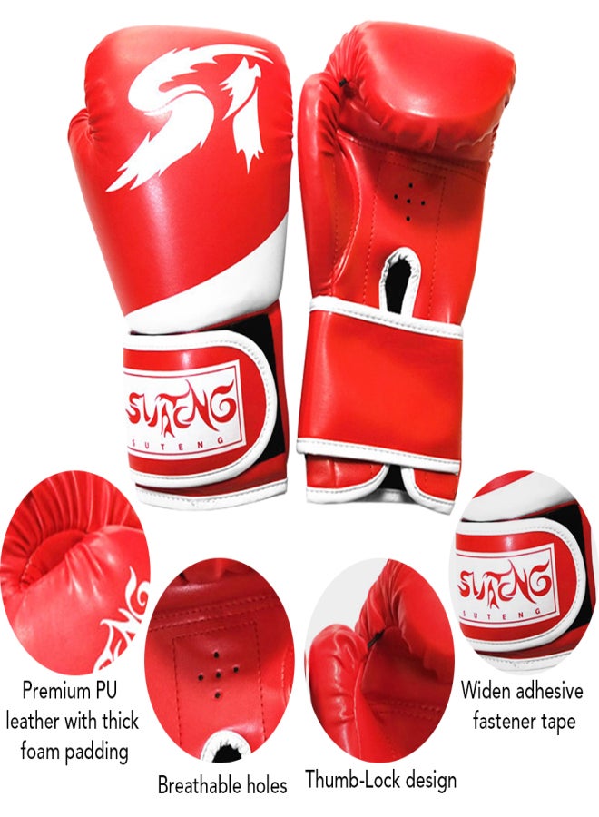 SUTENG Children Boxing Gloves Kids Kick Boxing Training Gloves Youth Muay Thai Punching Bag Mitts Boxing Practice Equipment for Punch Bag Sack Boxing Pads Age 3 to 10 Years Old - Image 3