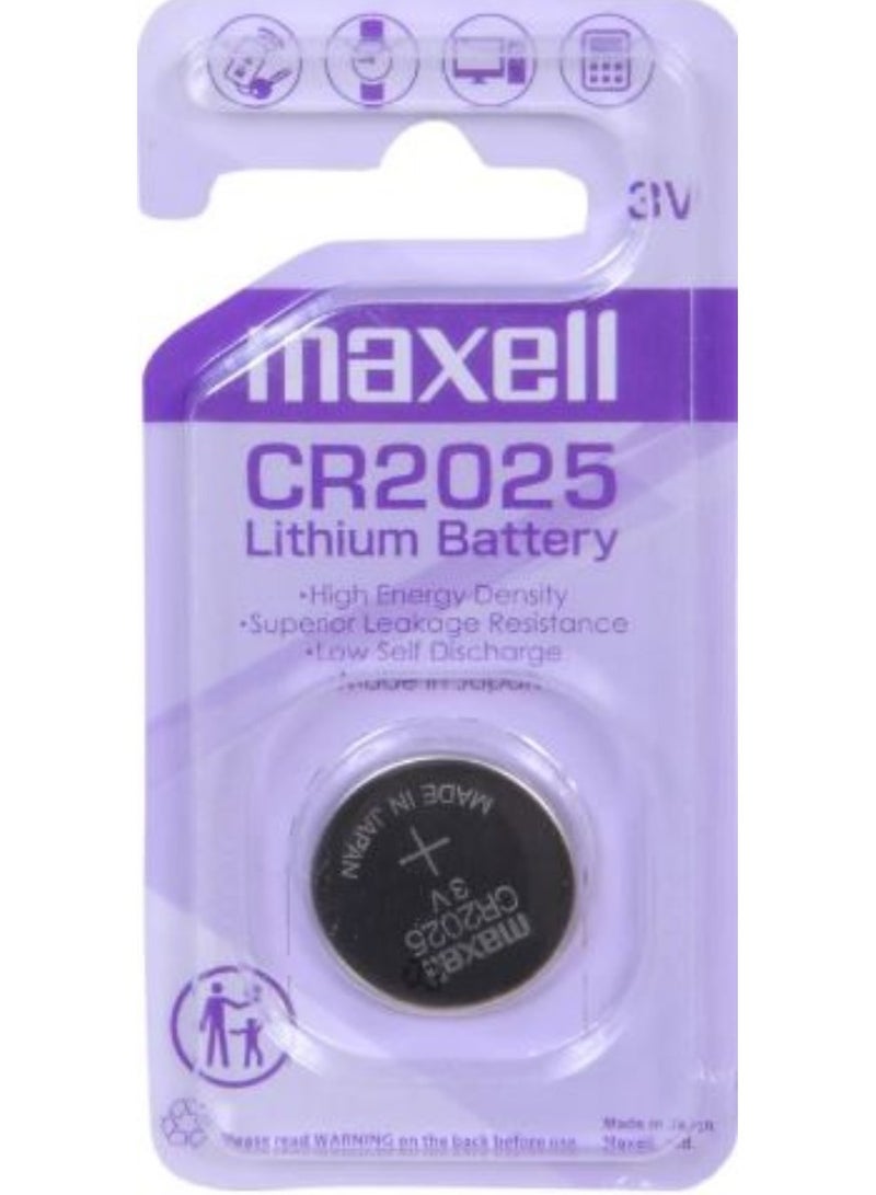 Maxell 1-Piece Maxell CR2025 Lithium 3V  Japan Battery