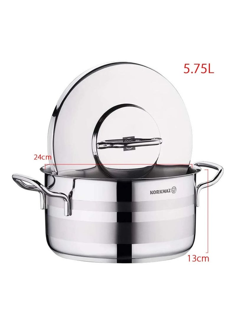 Korkmaz Astra Korkmaz steel pot, size 24 cm - Image 2
