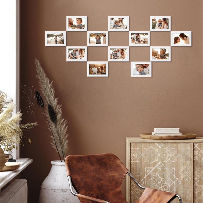 جيفت جاردن مجموعة المكونة من 12 إطار صور مقاس 3.5×5 أبيض، إطارات صور مقاس 3.5×5 بالجملة للعرض على المكتب أو التثبيت على الحائط - Image 5