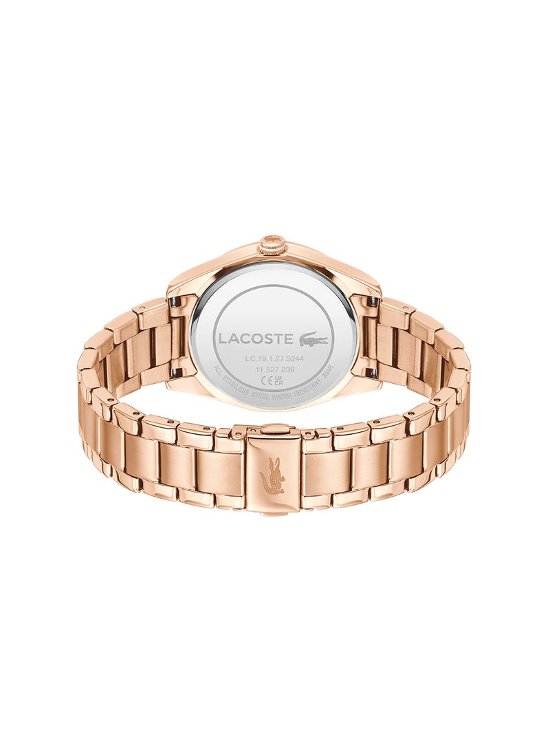 LACOSTE ساعة لافكوست round analog للسيدات بحافظة برقوق - 2001402  - Image 3