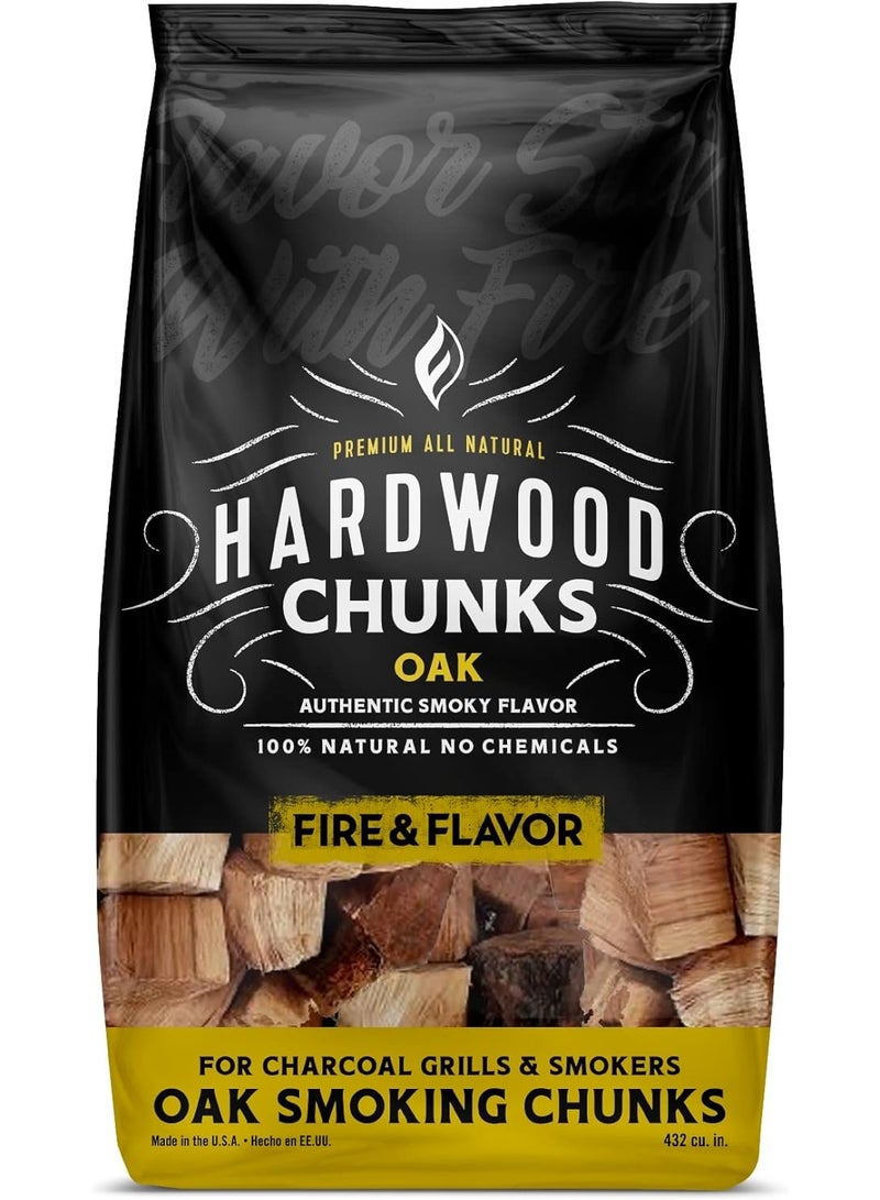 Fire & Flavor Oak Wood Chunks for Smoking and Grilling - All-Natural, Long-Lasting with a Mildly Sweet Flavor - Large Chunk Wood Chips for Smokers 1.6 kg  - Image 3