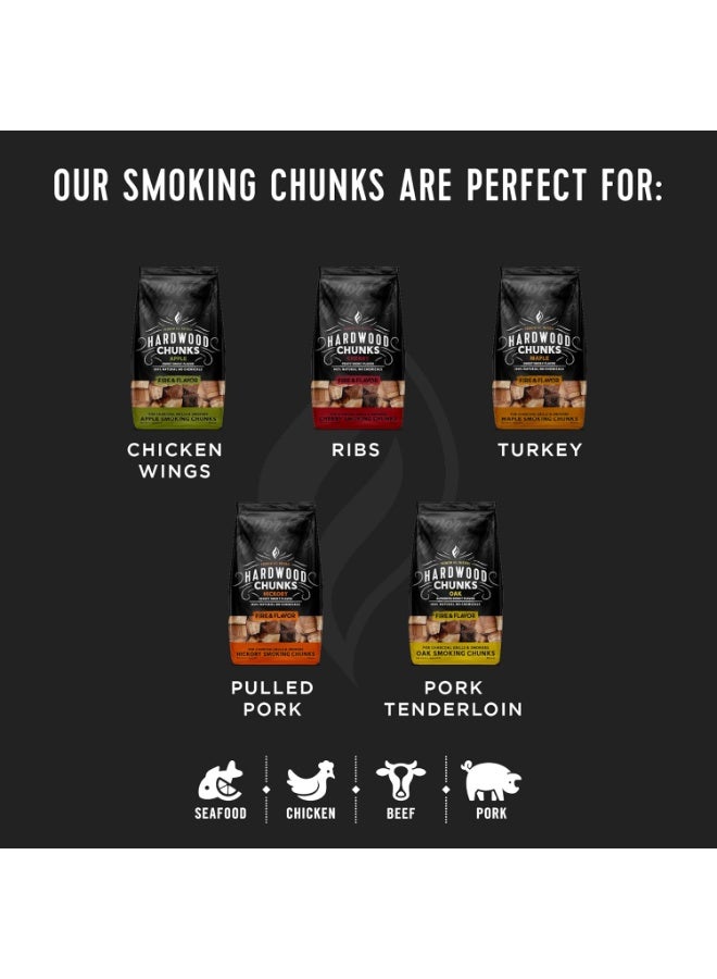 Fire & Flavor Oak Wood Chunks for Smoking and Grilling - All-Natural, Long-Lasting with a Mildly Sweet Flavor - Large Chunk Wood Chips for Smokers 1.6 kg  - Image 4
