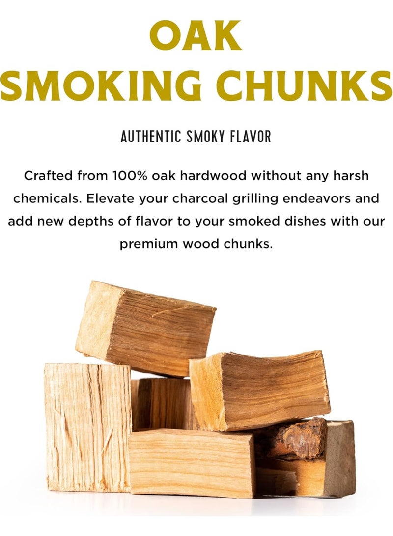Fire & Flavor Oak Wood Chunks for Smoking and Grilling - All-Natural, Long-Lasting with a Mildly Sweet Flavor - Large Chunk Wood Chips for Smokers 1.6 kg  - Image 2