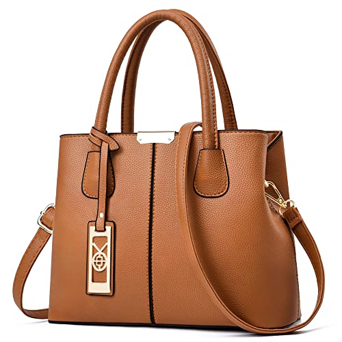 CHICAROUSAL Purses and Handbags for Women Leather Crossbody Bags Women's Tote Shoulder Bag (Brown) - Image 1