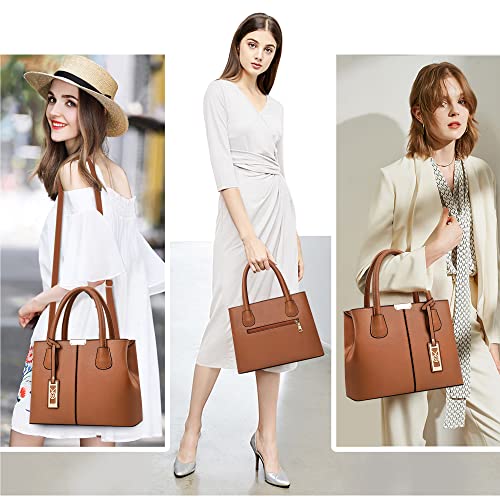 CHICAROUSAL Purses and Handbags for Women Leather Crossbody Bags Women's Tote Shoulder Bag (Brown) - Image 4