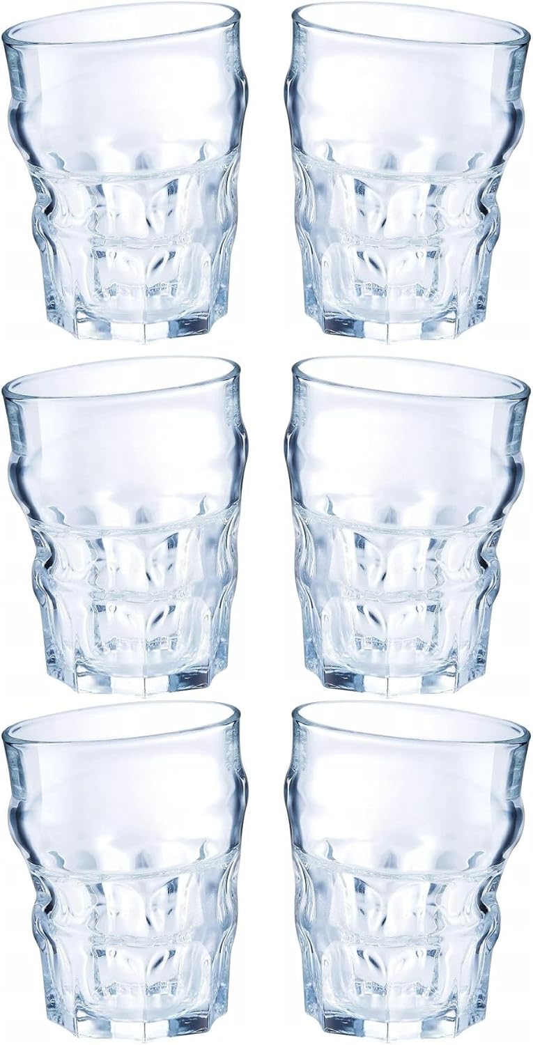 Arcoroc Pop Corn Tumbler Glass – 350ml | Set of 6 | Premium Quality | Unique & Creative Design | Dishwasher Safe | France - Image 3